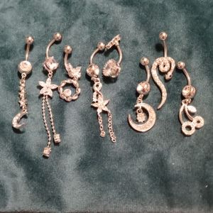8 PC Set of Belly Button Rings